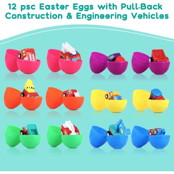 Easter Eggs with Toys Inside, 12 Pack Plastic Prefilled Easter Eggs Fillers - Picture 5 of 6